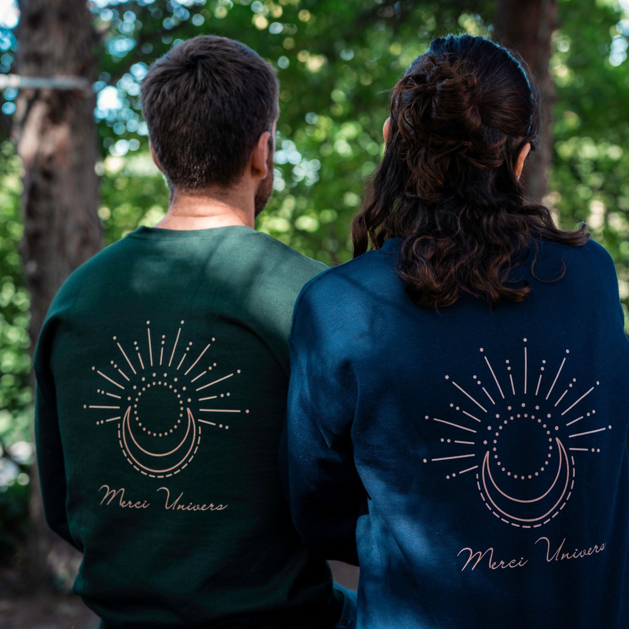 Sweat-shirt à citation positive Merci Univers