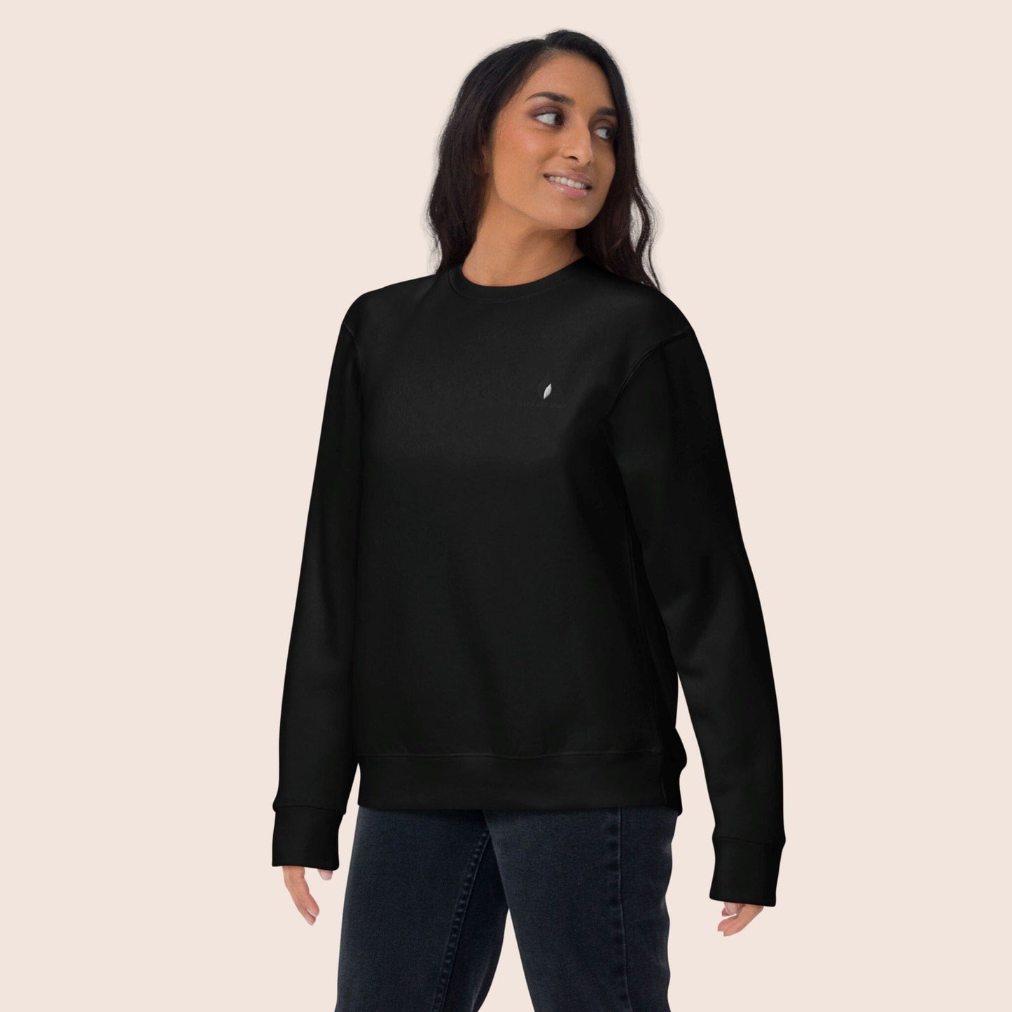 Sweat-shirt unisexe, avec phrase de détermination dans le dos, Le plan B n'existe pas, au centre d'un symbole graphique de visée blanc sur fond noir. Logo brodé Flame and Spirit poitrine gauche.