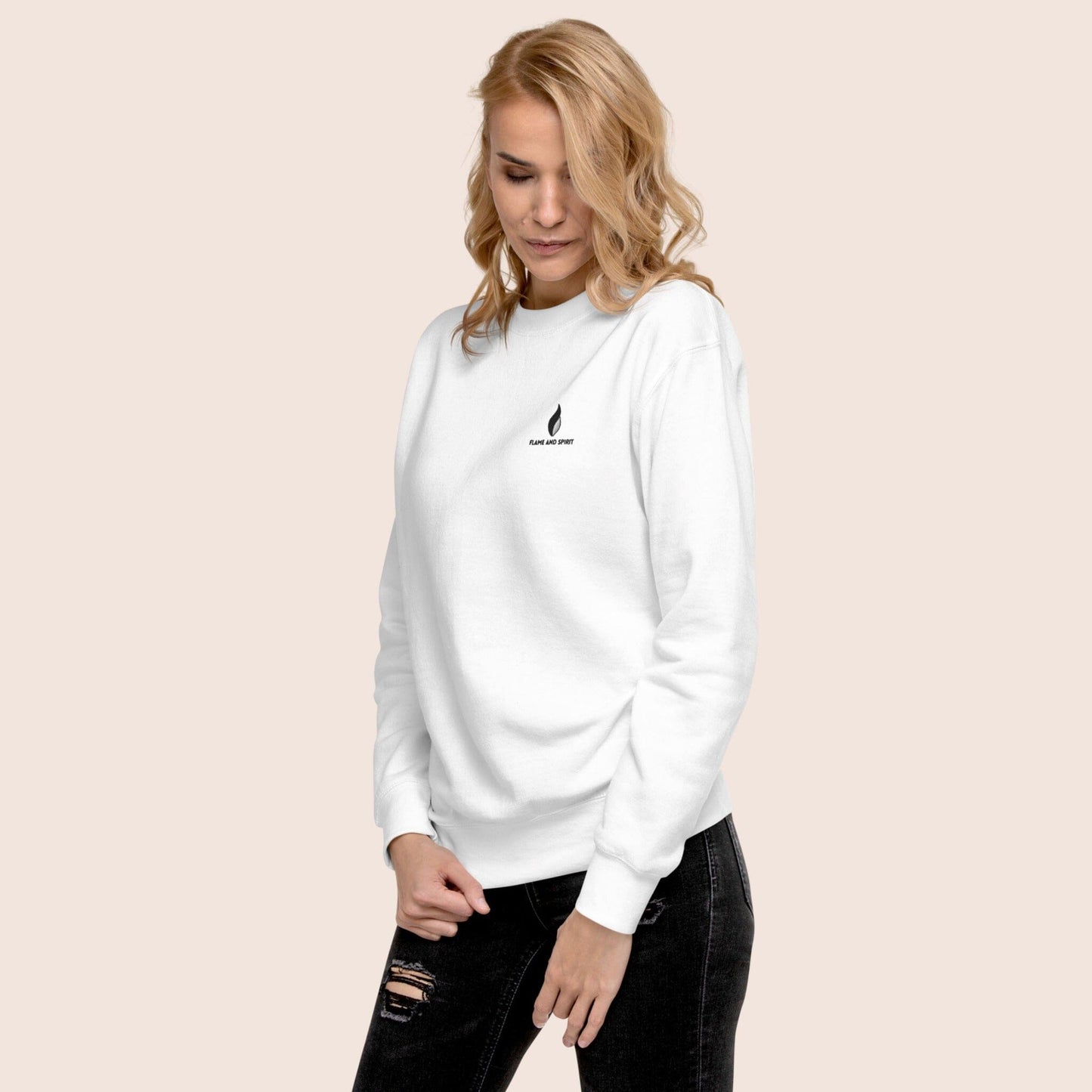 Sweat-shirt unisexe, avec phrase de détermination dans le dos, Le plan B n'existe pas, au centre d'un symbole graphique de visée noir sur fond blanc. Logo brodé Flame and Spirit poitrine gauche.