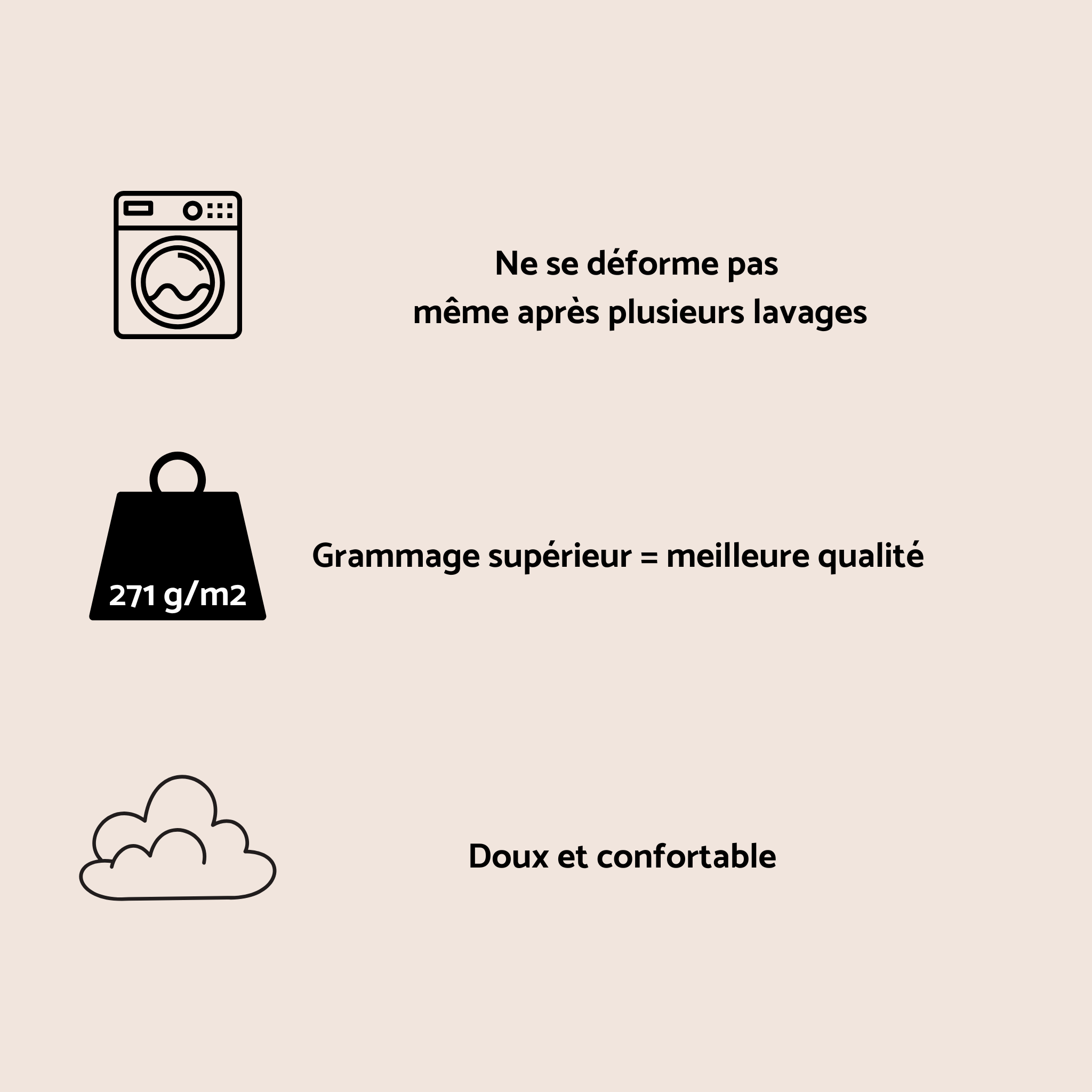 Zoom sur les qualités du produit.